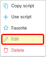 Edit Query on Custom Query Action Menu